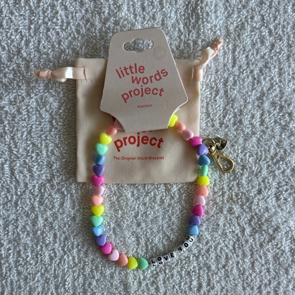 Little Words Project “Love You” Colorful Heart Keychain Bag Charm